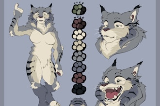 do a reference sheet for your furry character