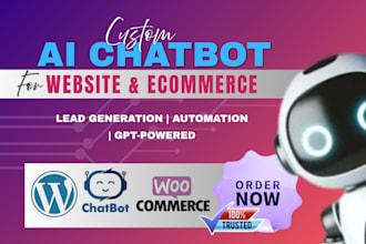 build custom ai chatbot for websites ecommerce store lead generation automation