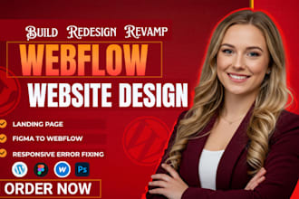 design, redesign or develop webflow website, webflow expert, figma to webflow