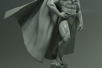 do stylized 3d figures, print ready toy,superhero characters,anime sculptor ,stl