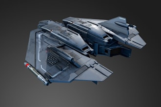 3d spaceship model, car model, submarine, amour tank, rig for game, pbr texture