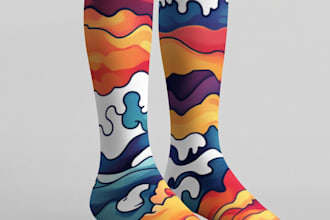 make a custom and unique socks design art for you