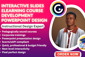 do powerpoint design, presentation slides, online course, genially slides n game
