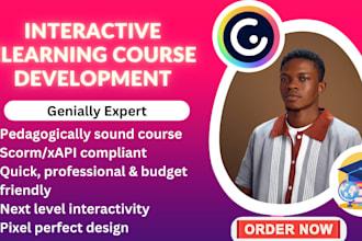 develop interactive pedagogically sound course on genially or any authoring tool