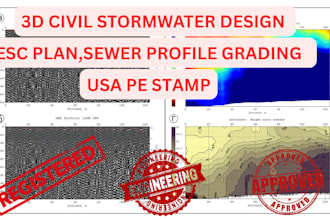 design 3d civil stormwater plan, esc plan, sewer profiles grading for city perm