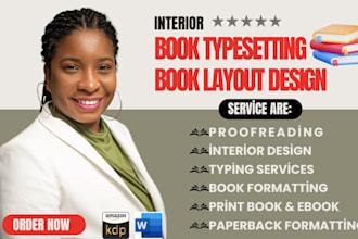 do book typesetting and formatting, layout design, typing service, for ebook