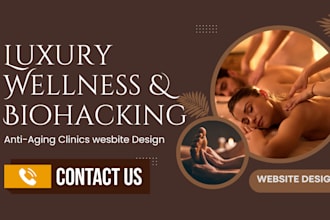 design luxury wellness, biohacking cryotherapy website, develop spas, clinics