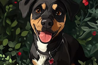 draw watercolor pet portrait