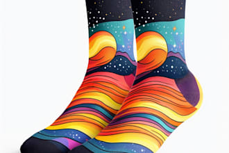 do unique socks design or sketch for you