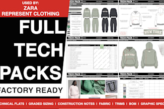 develop professional and factory ready tech packs for your jersey designs