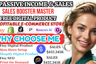 7 figure shopify digital products store, etsy digital product, stan store design