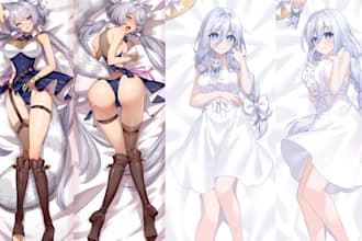 design custom dakimakura anime manga illustration for vtuber commission or oc