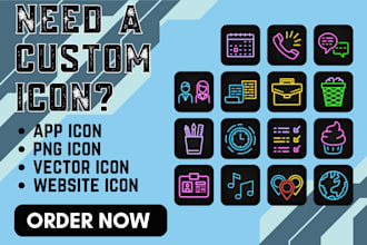 design custom icon design and vector icon sets for websites or apps or branding