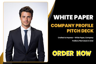design a professional white paper to elevate your brand, pitch deck, brochure