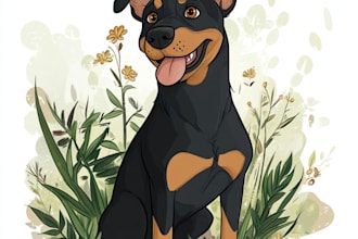 draw your cat, dog, or any pet into cartoon vector portrait
