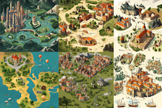 design vector map illustration country road isometric map