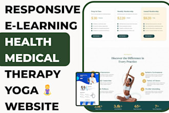 design elearning website health and wellness therapy yoga elearning website