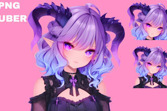 create a custom 3d vrchat avatar furry vtuber live2d model pngtuber