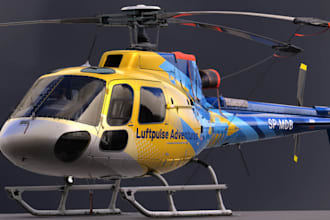 custom 3d helicopter design, military jet,aircraft,3d engine,private jet,render