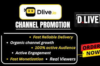 promote your dlive stream withorganic growth real followers and views