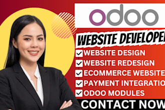 design your odoo website and ecommmerce customize odoo erp models