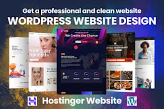 design wordpress website on godaddy, hostinger bluehost, hostgator sitegroound