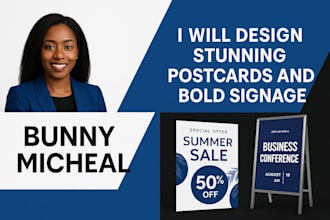 design stunning postcards and bold signage for your brand