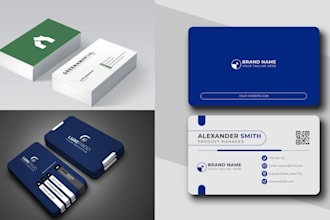 design double sided business card with qr code and logo