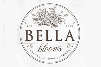 design watercolor logo brand kit floral custom for your business