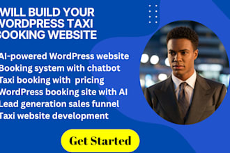 build wordpress taxi booking website with sales funnel and ai powered features