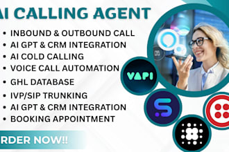 develop ai voice agent for inbound and outbound calls via vapi and retell