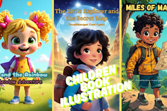 create magical, engaging children storybook illustrations for KDP