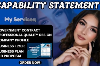 design a professional capability statement and business flyer