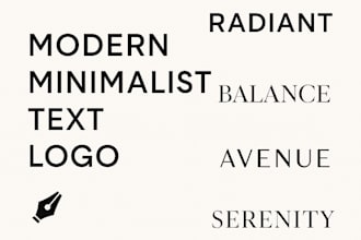 design a modern minimalist and elegant text logo for your brand