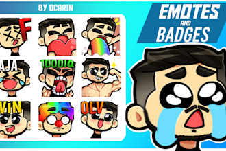 custom twitch emotes and cool badges for you