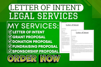 do letter of intent, grant proposal, donation, fundraising, sponsorship proposal