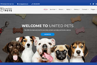design pet website, grooming, pet spas, organic pet food, pet ecommerce wesbite