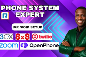 set up phone systems like twilio, 8x8, ringcentral, aircall, openphone, 3cx call