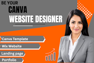 design canva website landing pageor wix site with custom templates