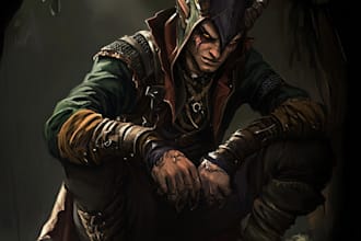 draw a fantasy horror and fantasy horror character