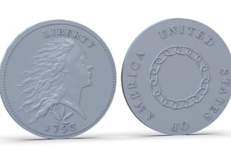 sculpt printable 3d coin model medallion bas relief cnc design printing stl file