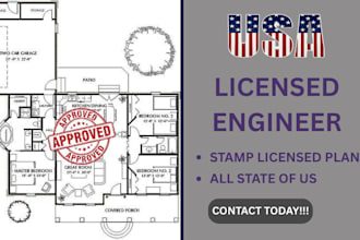 licensed architect structural engineering pe stamp in ca, illinois, indiana ohio