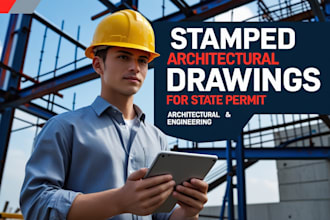 offer pe stamped architectural, structural engineering drawing for state permit