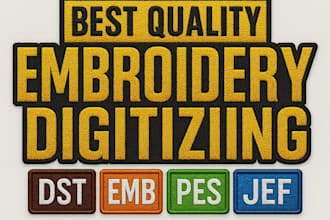digitize image for embroidery digitizing, logo, embroidery patch design