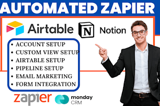 setup airtable database notion template workspace  interface zapier integration