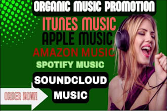 do real organic music promotion for spotify amazon soundcloud apple music tidal