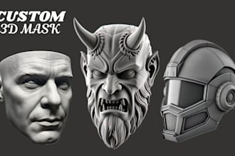 sculpt 3d mask 3d helmet cosplay mask 3d bust model mask helmet for 3d printing