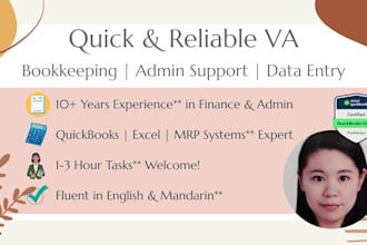 be your virtual assistant, do accounting services and admin support