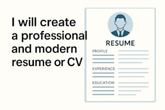 create a professional and modern resume or CV