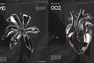 transform your logo into a 3d metallic chrome masterpiece